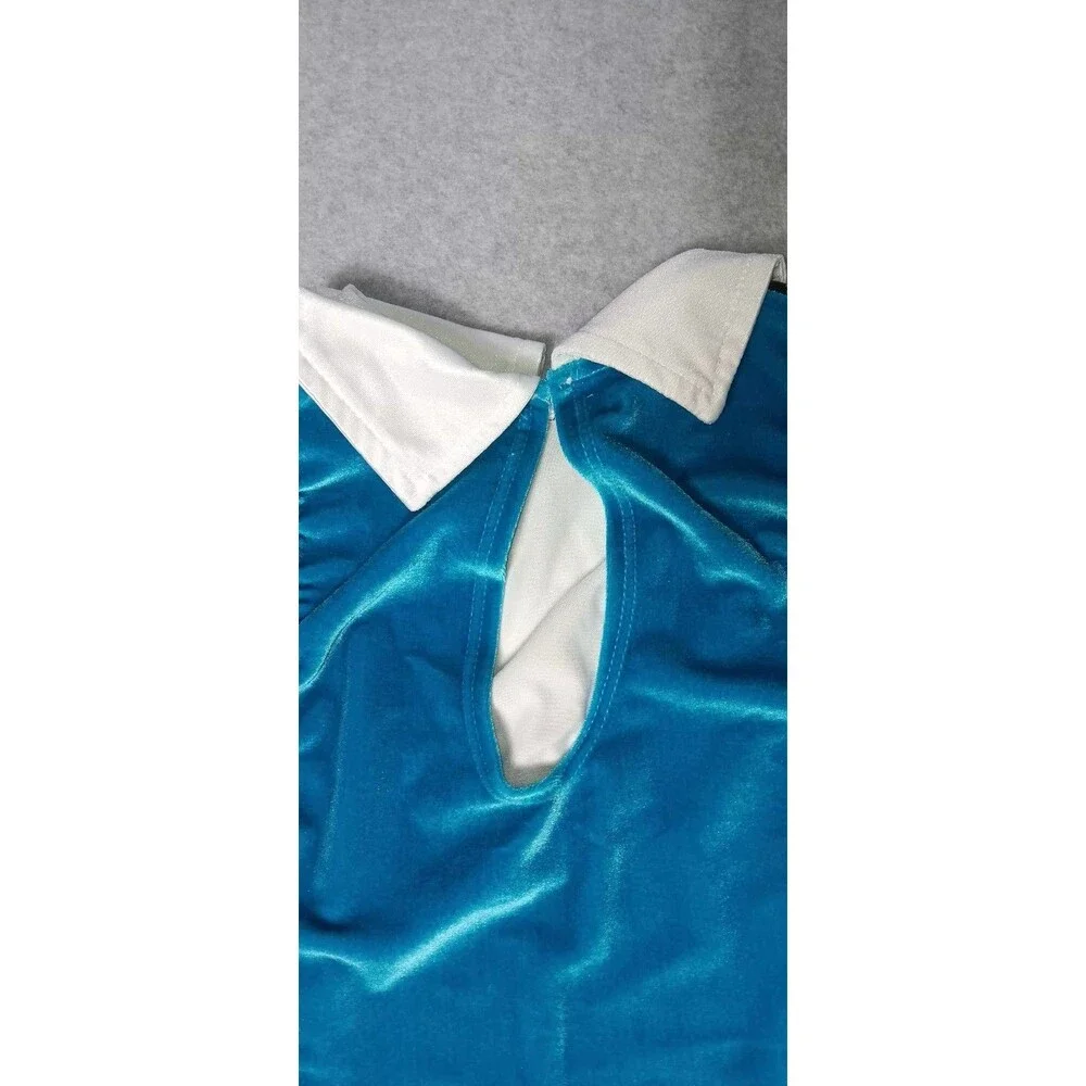 Algy Dance Dress Costume 60s/70s Go go Girls Womens Size Small Blue Velvet...